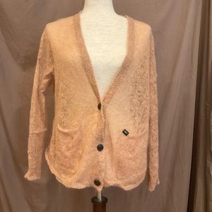 Peach mohair blend cardigan